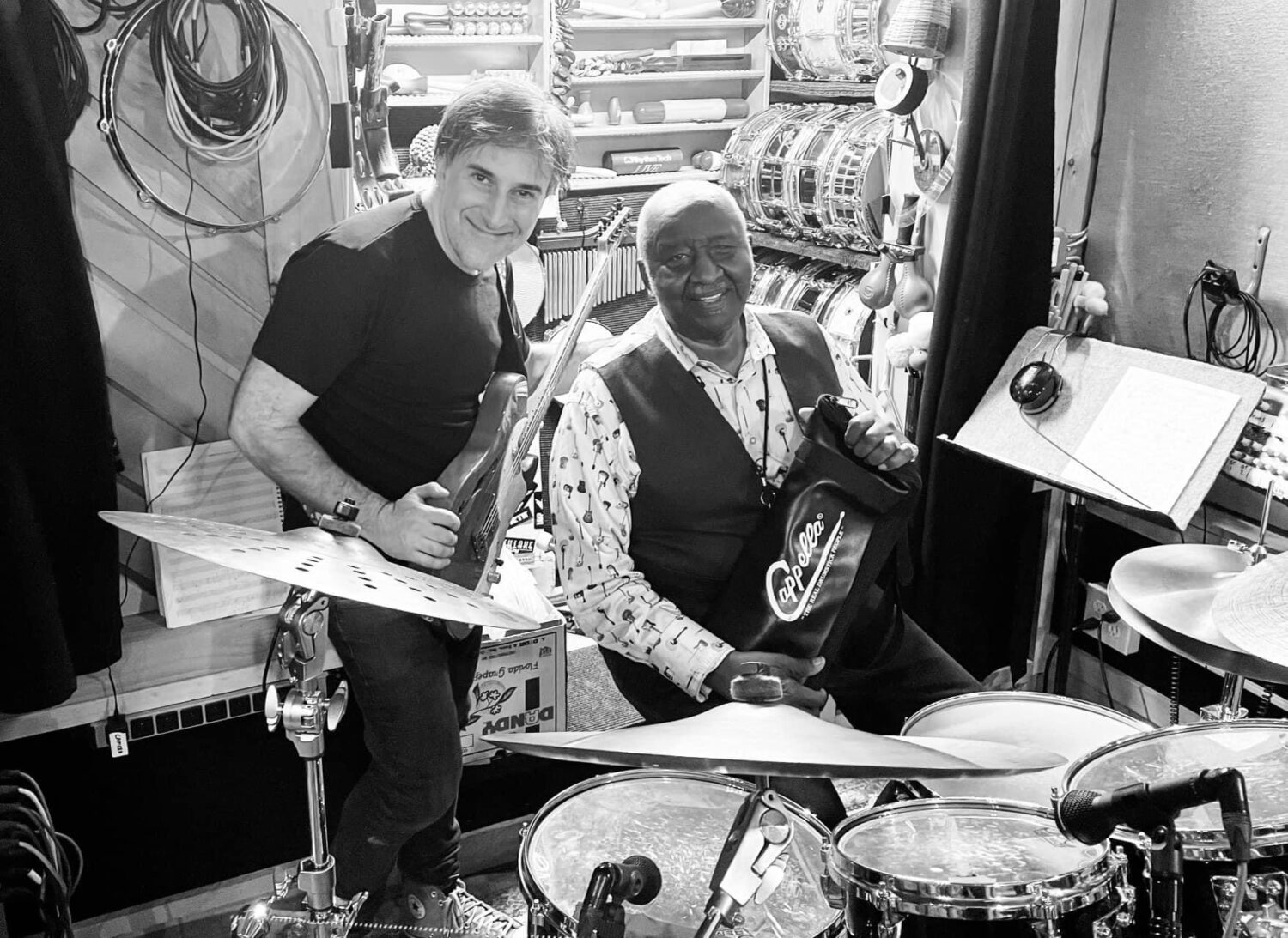 Chris Bergson & Bernard Purdie - Teaneck Sound, Teaneck, NJ Photo: Ahron R. Foster